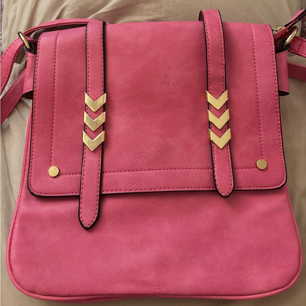 ***Brand New!*** Bubblegum Pink Double Compartment Large Flapover Crossbody Bag